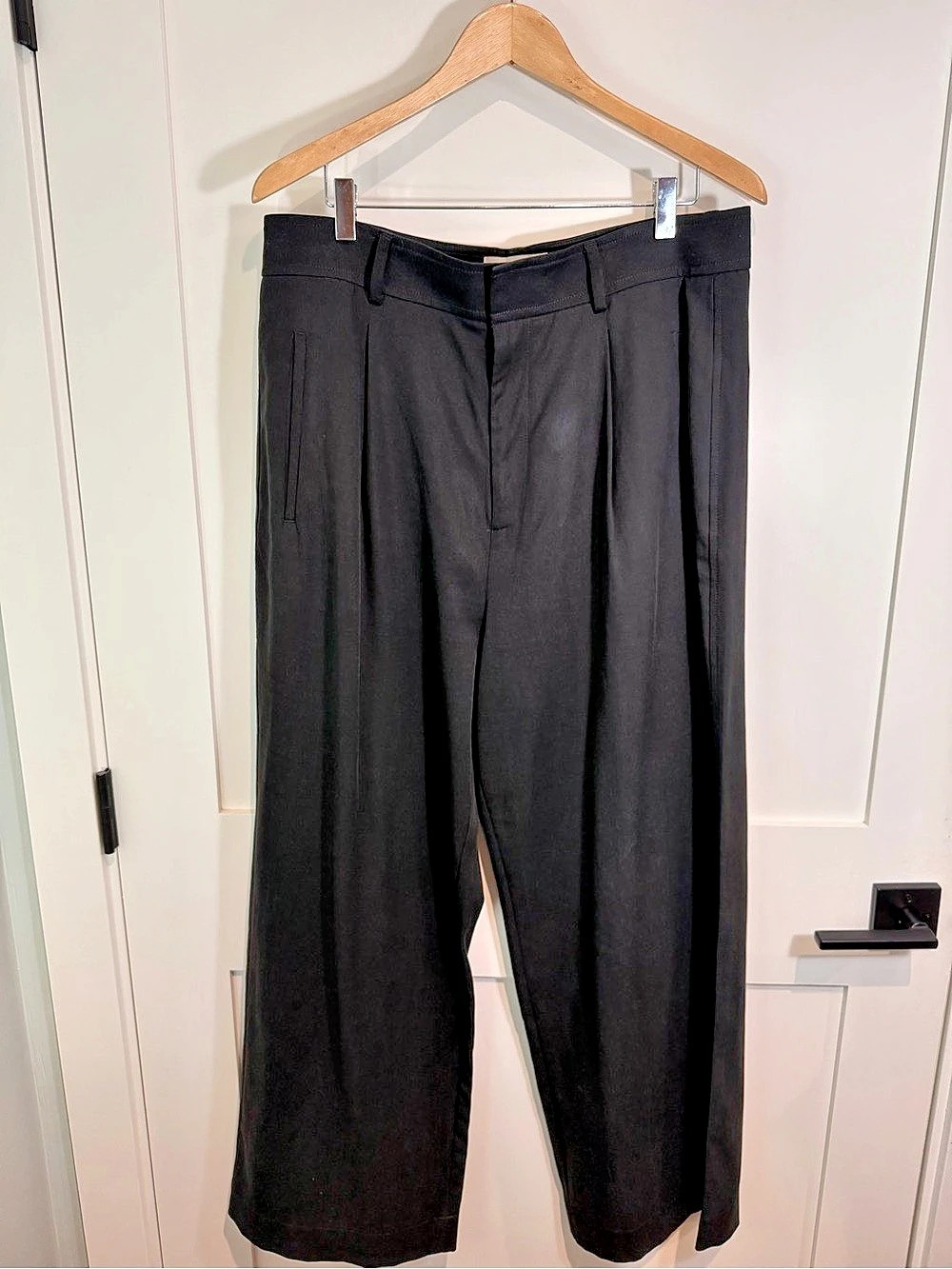 Everlane The Way-High Drape Pant Wide Leg Pants Black 14S